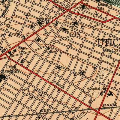 United States Geological Survey Utica East, NY (1943, 24000-Scale) digital map