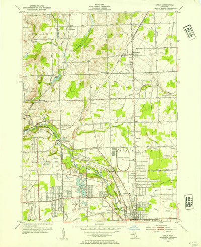 United States Geological Survey Utica, MI (1952, 24000-Scale) digital map