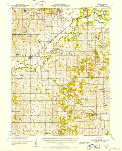 United States Geological Survey Utica, MO (1951, 62500-Scale) digital map