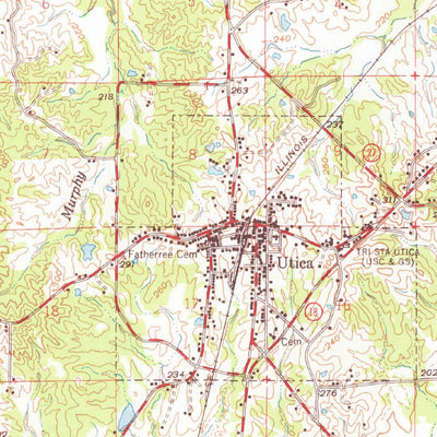 United States Geological Survey Utica, MS (1965, 62500-Scale) digital map