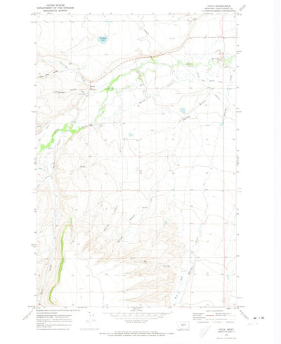United States Geological Survey Utica, MT (1970, 24000-Scale) digital map