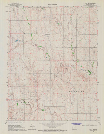 United States Geological Survey Utica SE, KS (1966, 24000-Scale) digital map