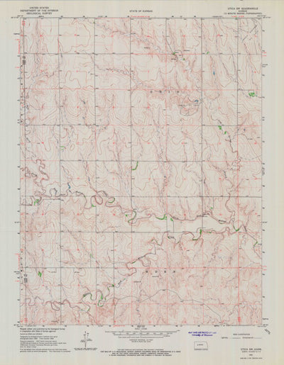 United States Geological Survey Utica SW, KS (1965, 24000-Scale) digital map