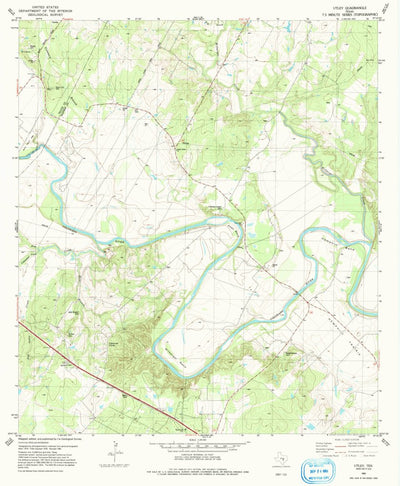 United States Geological Survey Utley, TX (1982, 24000-Scale) digital map
