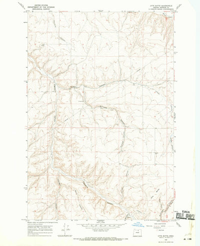 United States Geological Survey Utts Butte, OR (1968, 24000-Scale) digital map