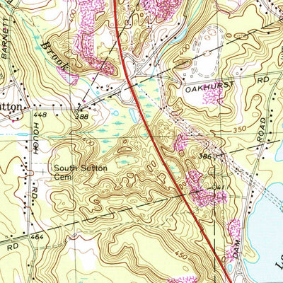 United States Geological Survey Uxbridge, MA-RI (1969, 25000-Scale) digital map
