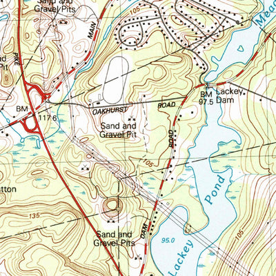 United States Geological Survey Uxbridge, MA-RI (1982, 25000-Scale) digital map