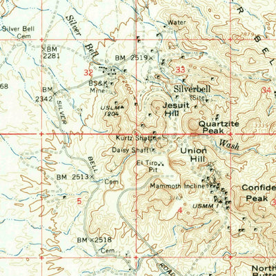 United States Geological Survey Vaca Hills, AZ (1959, 62500-Scale) digital map