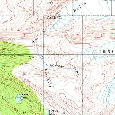 United States Geological Survey Valdez A-6, AK (1951, 63360-Scale) digital map