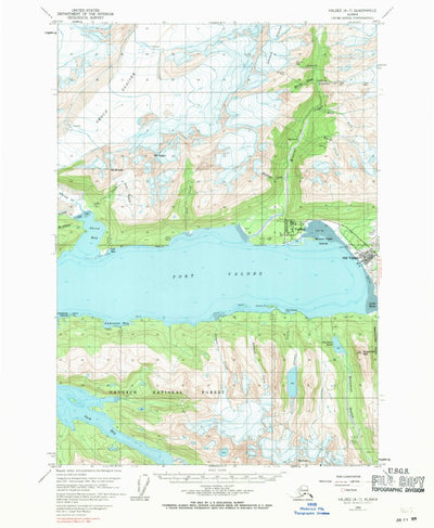 United States Geological Survey Valdez A-7, AK (1960, 63360-Scale) digital map