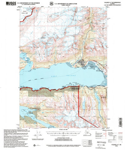 United States Geological Survey Valdez A-7, AK (1996, 63360-Scale) digital map