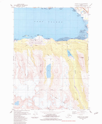 United States Geological Survey Valdez A-7 SE, AK (1983, 25000-Scale) digital map