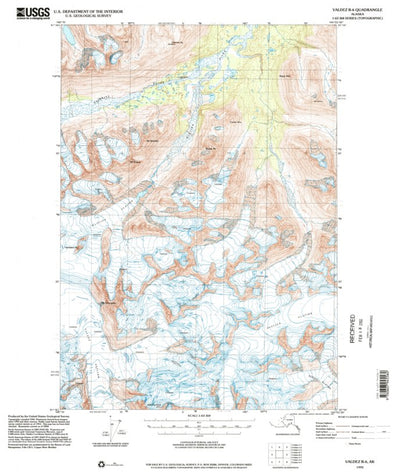 United States Geological Survey Valdez B-6, AK (1993, 63360-Scale) digital map