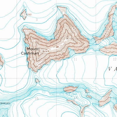 United States Geological Survey Valdez B-7, AK (1960, 63360-Scale) digital map