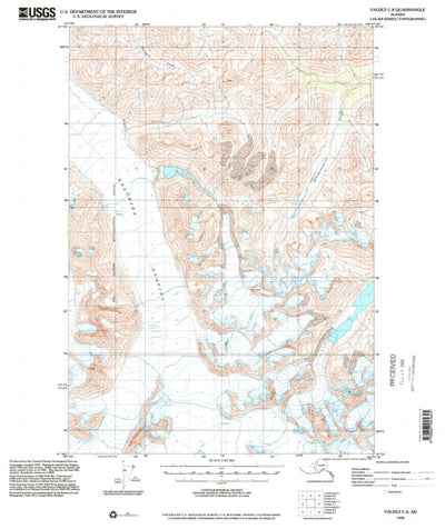 United States Geological Survey Valdez C-8, AK (1993, 63360-Scale) digital map