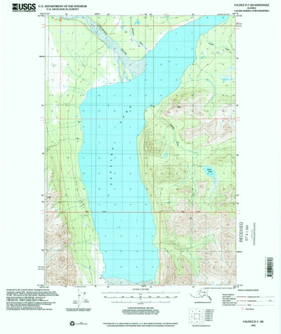 United States Geological Survey Valdez D-7, AK (1993, 63360-Scale) digital map