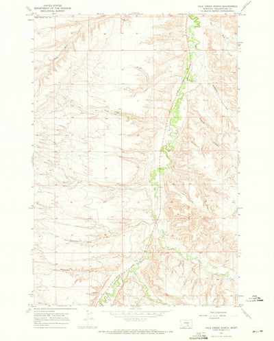 United States Geological Survey Vale Creek Ranch, MT (1967, 24000-Scale) digital map