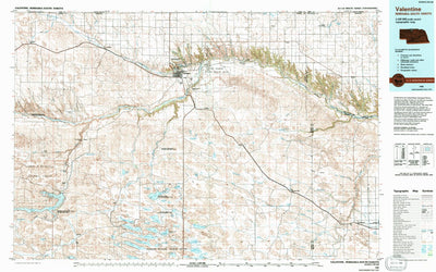 United States Geological Survey Valentine, NE-SD (1985, 100000-Scale) digital map