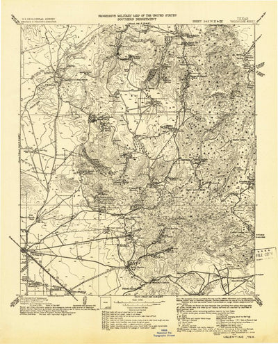United States Geological Survey Valentine, TX (1943, 125000-Scale) digital map