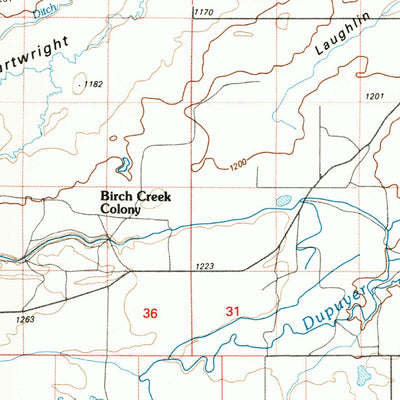 United States Geological Survey Valier, MT (1984, 100000-Scale) digital map