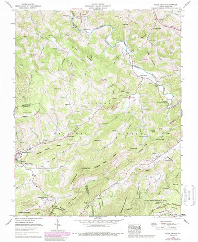 United States Geological Survey Valle Crucis, NC (1960, 24000-Scale) digital map