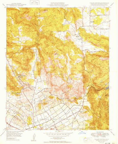 United States Geological Survey Valley Center, CA (1949, 24000-Scale) digital map