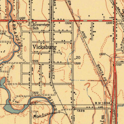 United States Geological Survey Valley Center, KS (1941, 31680-Scale) digital map
