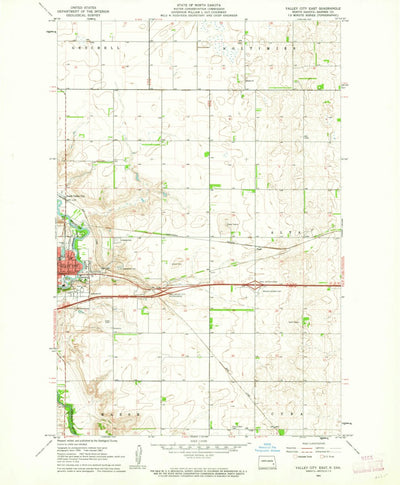 United States Geological Survey Valley City East, ND (1961, 24000-Scale) digital map