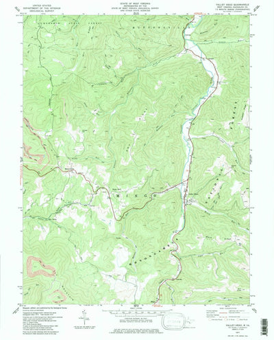 United States Geological Survey Valley Head, WV (1977, 24000-Scale) digital map