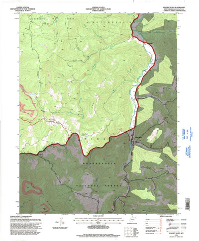 United States Geological Survey Valley Head, WV (1995, 24000-Scale) digital map