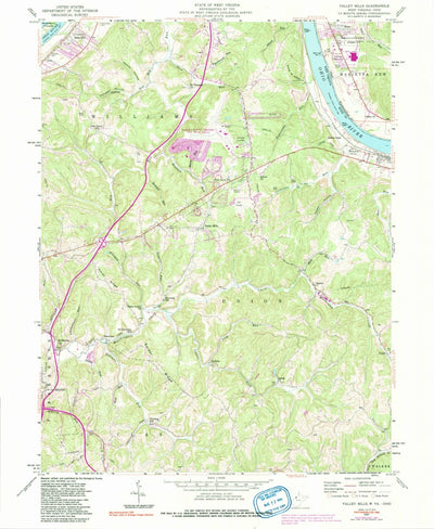 United States Geological Survey Valley Mills, WV-OH (1957, 24000-Scale) digital map