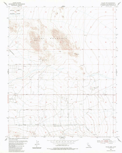 United States Geological Survey Valley Mountain, CA (1954, 24000-Scale) digital map