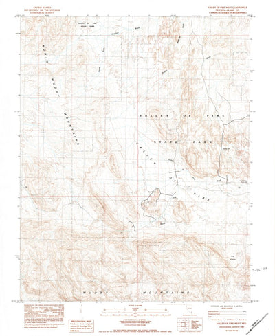 United States Geological Survey Valley Of Fire West, NV (1984, 24000-Scale) digital map