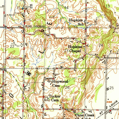United States Geological Survey Valley Ridge, MO (1956, 62500-Scale) digital map