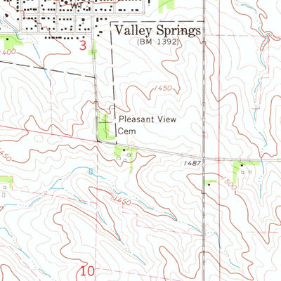 United States Geological Survey Valley Springs, SD-MN-IA (1967, 24000-Scale) digital map