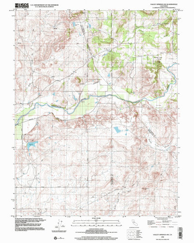 United States Geological Survey Valley Springs SW, CA (1998, 24000-Scale) digital map