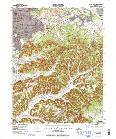 United States Geological Survey Valley Station, KY (1993, 24000-Scale) digital map