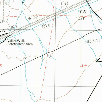United States Geological Survey Valley Wells, CA (1983, 24000-Scale) digital map