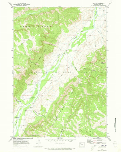 United States Geological Survey Valley, WY (1970, 24000-Scale) digital map