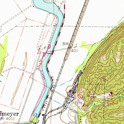 United States Geological Survey Valmeyer, IL-MO (1954, 24000-Scale) digital map
