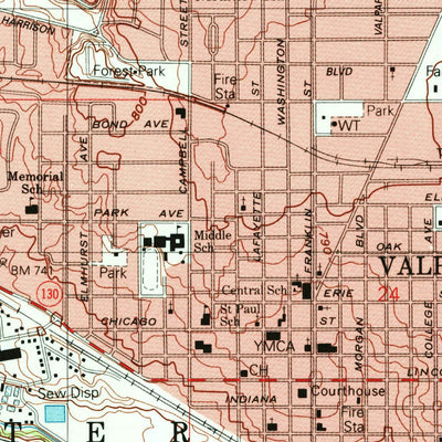 United States Geological Survey Valparaiso, IN (1992, 24000-Scale) digital map