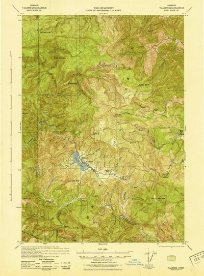 United States Geological Survey Valsetz, OR (1942, 62500-Scale) digital map