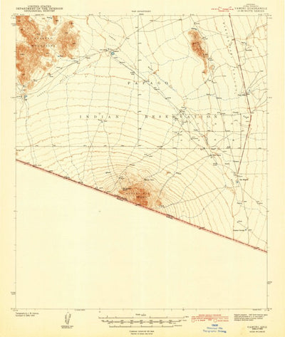 United States Geological Survey Vamori, AZ (1943, 62500-Scale) digital map