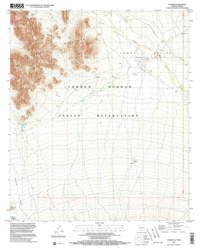 United States Geological Survey Vamori, AZ (1996, 24000-Scale) digital map