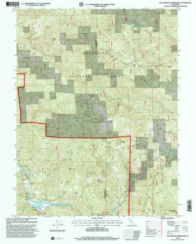 United States Geological Survey Van Arsdale Reservoir, CA (1996, 24000-Scale) digital map