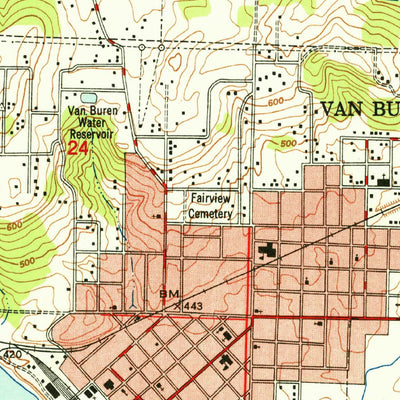 United States Geological Survey Van Buren, AR (1951, 24000-Scale) digital map