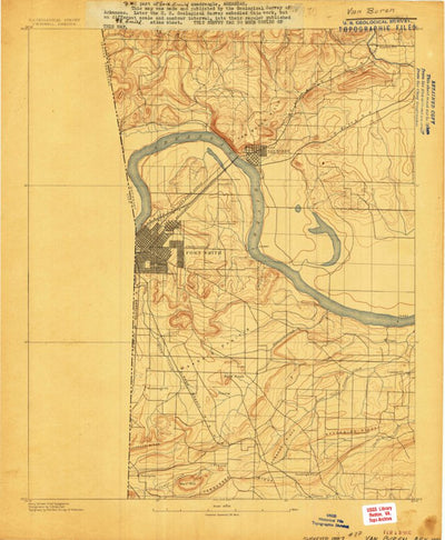 United States Geological Survey Van Buren, AR-OK (1887, 62500-Scale) digital map