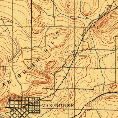 United States Geological Survey Van Buren, AR-OK (1887, 62500-Scale) digital map