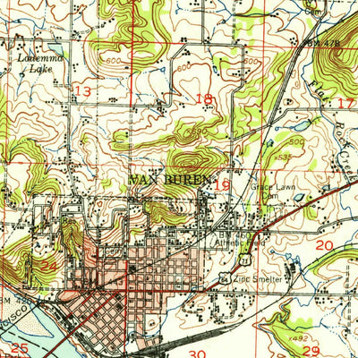 United States Geological Survey Van Buren, AR-OK (1947, 62500-Scale) digital map