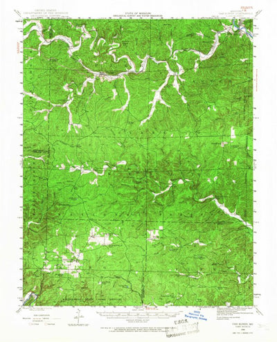 United States Geological Survey Van Buren, MO (1944, 62500-Scale) digital map